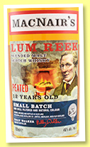 MacNair's 12 'Lum Reek'(46%, OB, Glenallachie Distillers, blended malt, 2020)